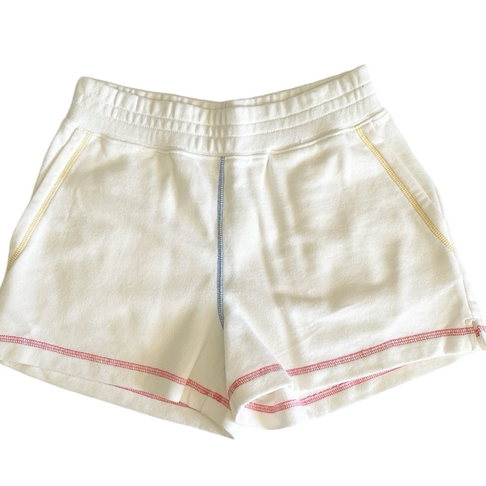 Rails Jane Cream Rainbow Stitch Pull-on Stretch Casual Lounge Shorts size S